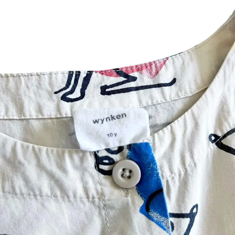 Wynken girls rabbit print poplin dress size 10